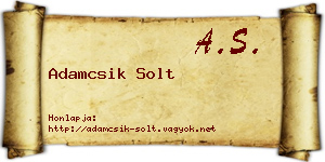 Adamcsik Solt névjegykártya